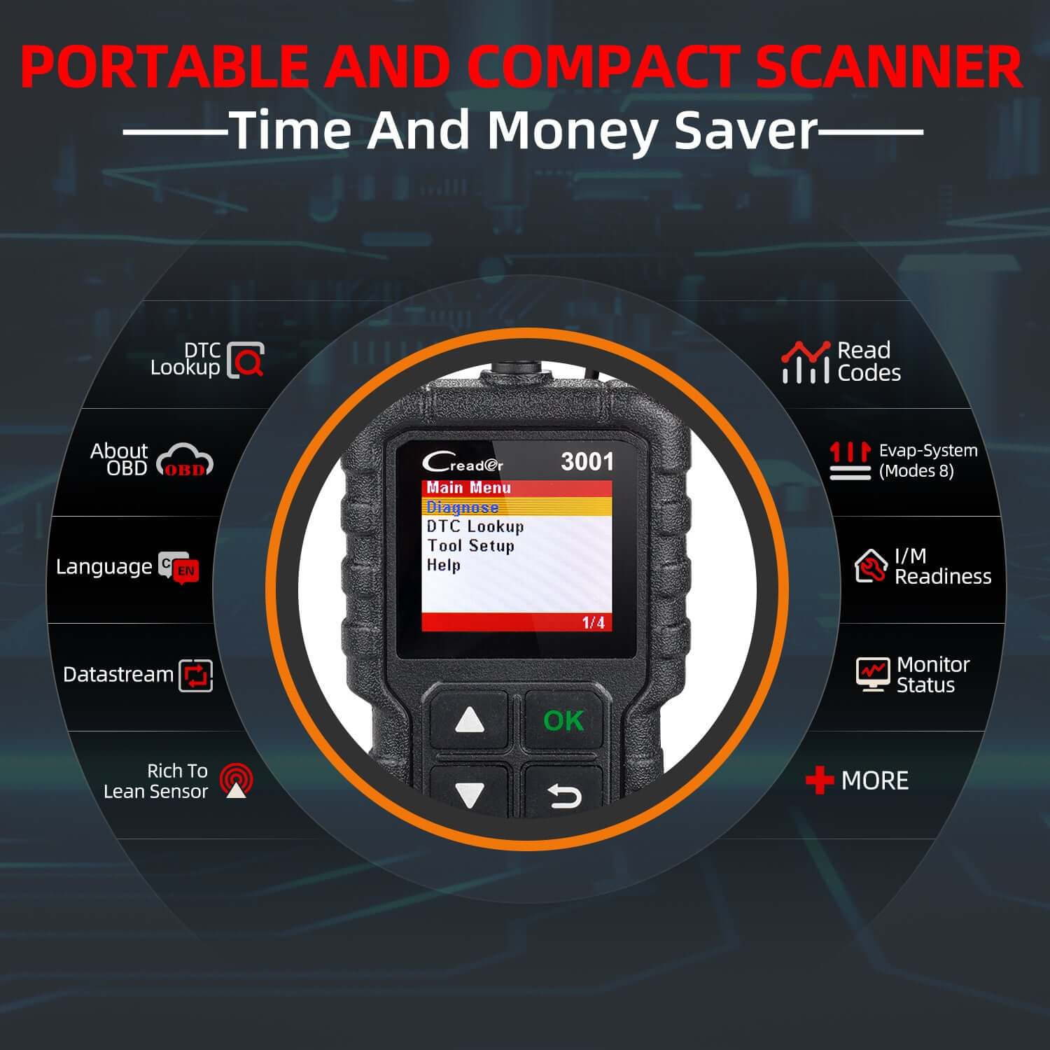 LAUNCH Creader 3001 OBD2 Scanner Check Engine Light for DIY Beginner