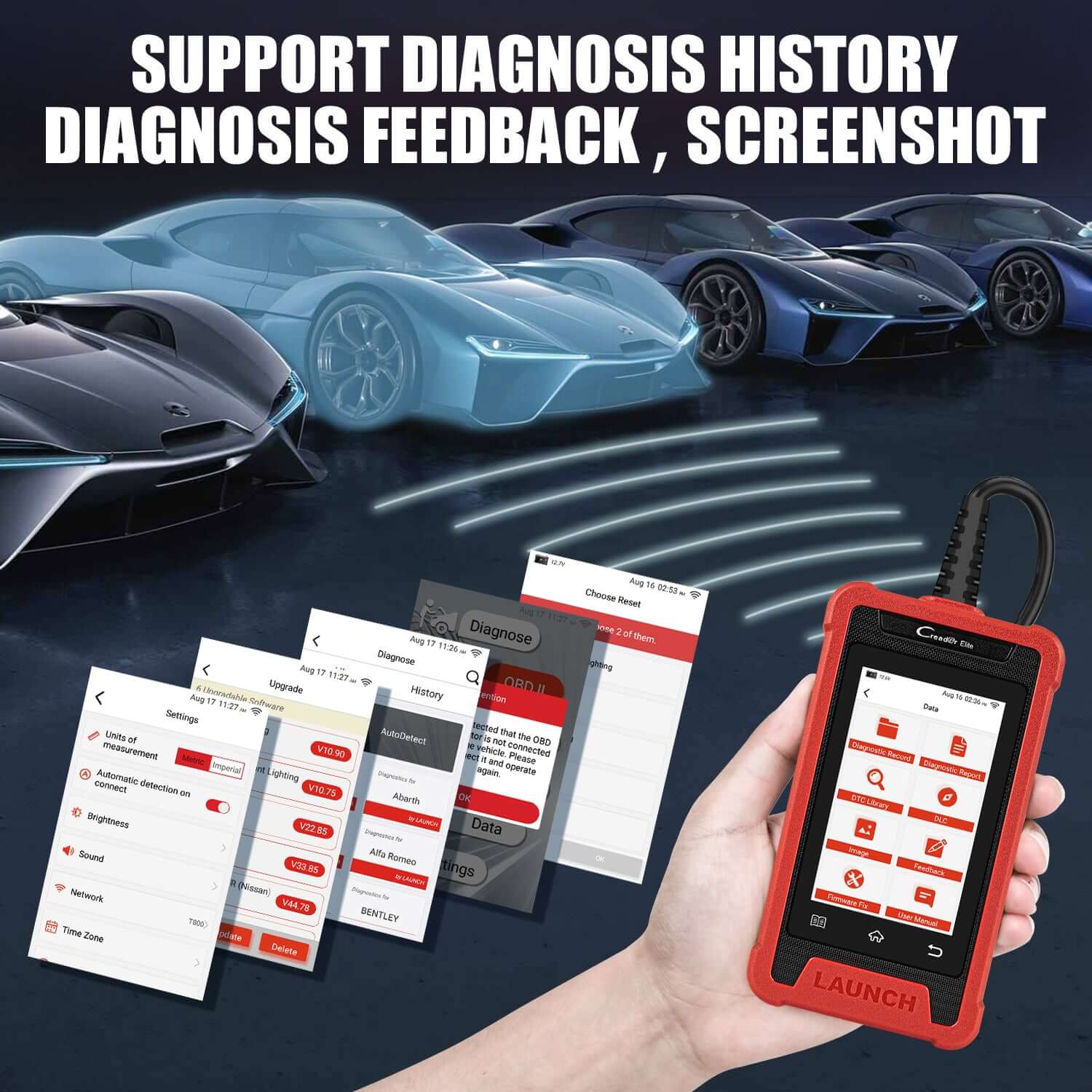 LAUNCH® Creader Elite 200/202/205 ABS and SRS OBD2 Scanner