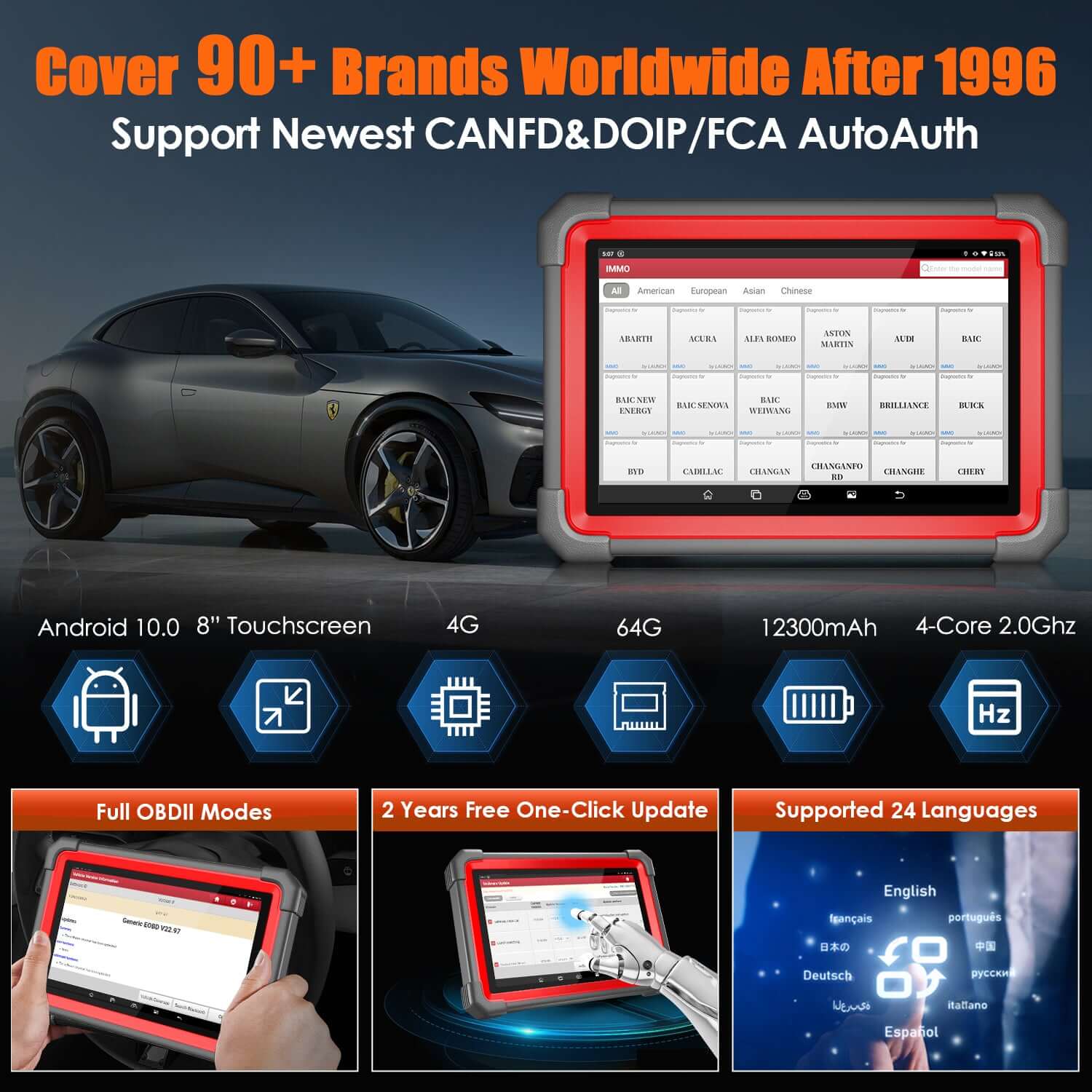 LAUNCH® X431 IMMO Plus Key Programmer and ECU Coding OBD2 Scanner