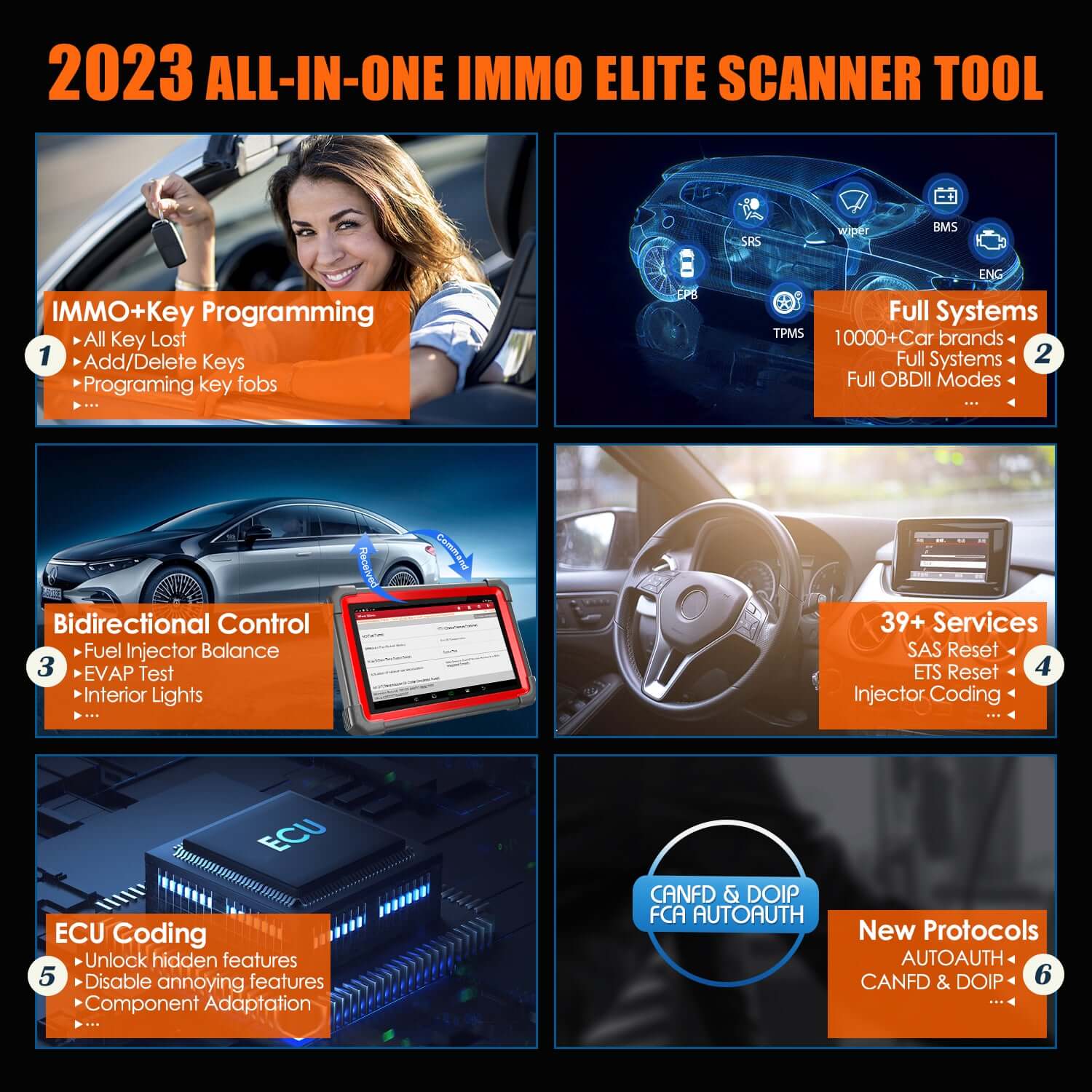 LAUNCH® X431 IMMO Plus Key Programmer and ECU Coding OBD2 Scanner