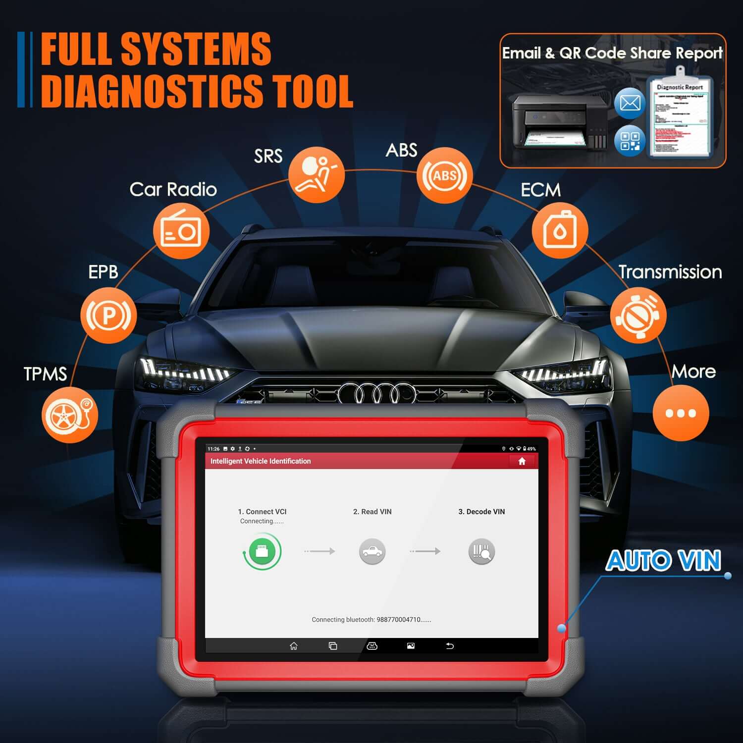 LAUNCH® X431 IMMO Plus Key Programmer and ECU Coding OBD2 Scanner