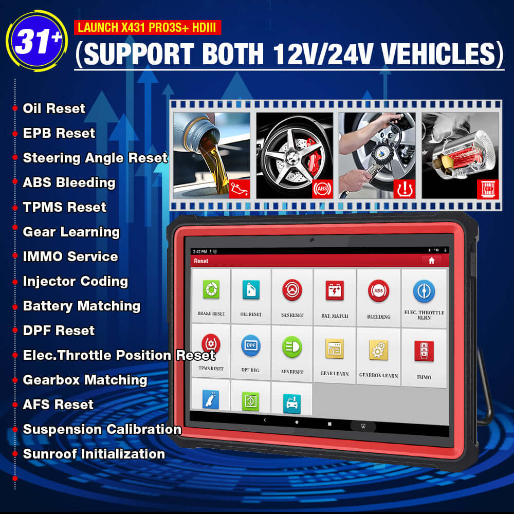 LAUNCH® X431 PRO3S+(v2.0) with HDIII 12V and 24V Car OBD2 Scanner