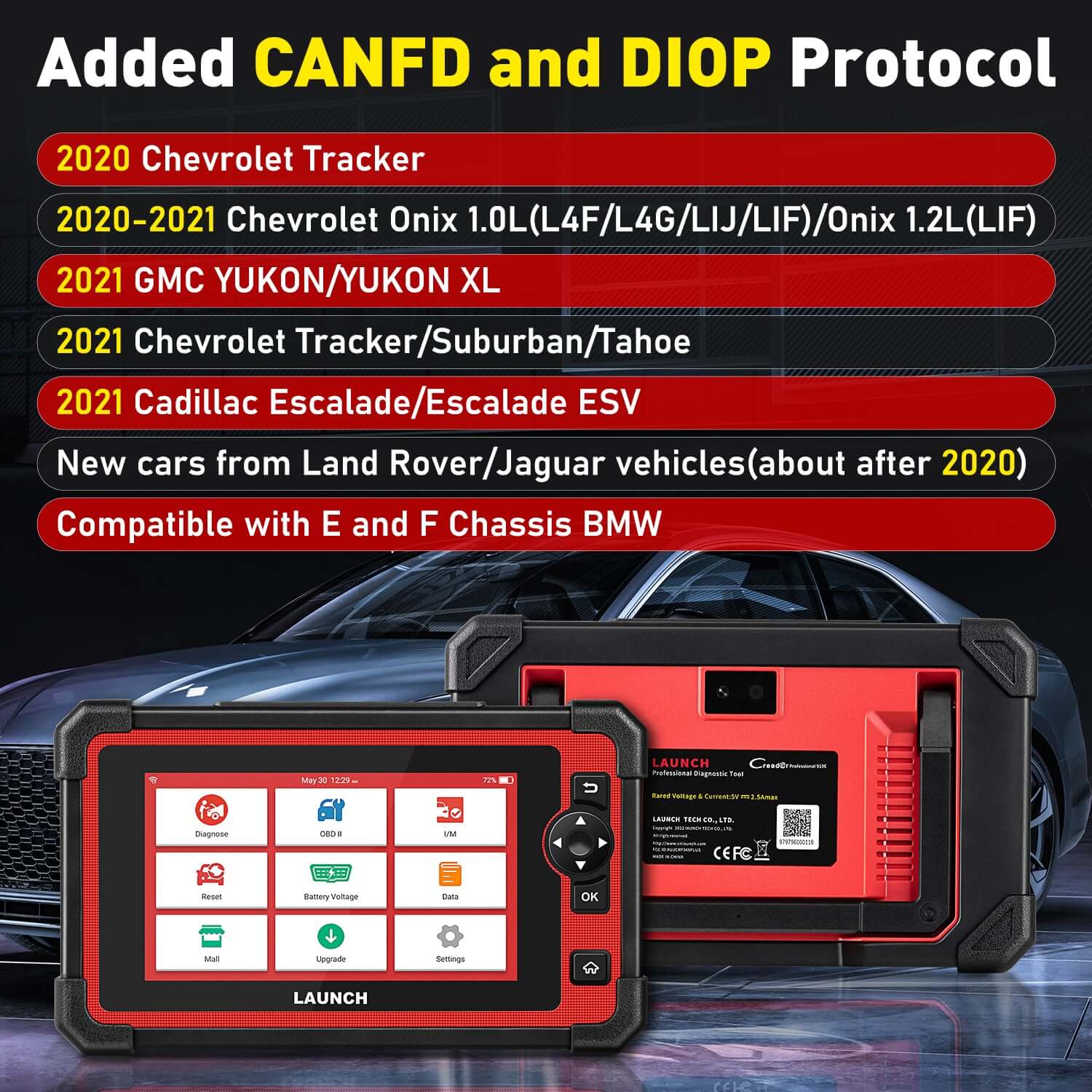 LAUNCH® CRP919E CAN-FD OBD2 Sanner with Bi-directional and ECU Coding