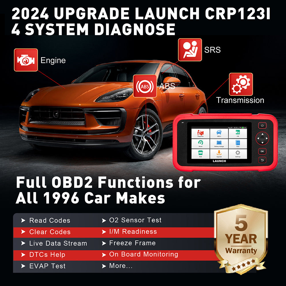 LAUNCH X431 CRP129i V2.0 OBD2 Scanner Car Diagnostic Tools ABS SRS Engine AT 4 System Scanner + 12 Reset Free Update