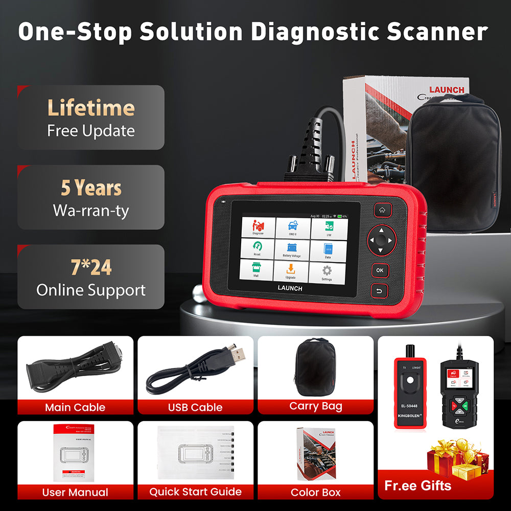 LAUNCH X431 CRP129i V2.0 OBD2 Scanner Car Diagnostic Tools ABS SRS Engine AT 4 System Scanner + 12 Reset Free Update