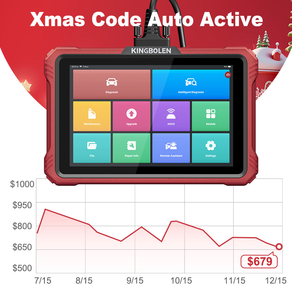 {Beat The 'Zon Prices}2025 Kingbolen K10 Elite CANFD&Doip Obd2 Scanner 40+ Resets All System Car Diagnostic Tools With ECU Coding Active Test Guide Function