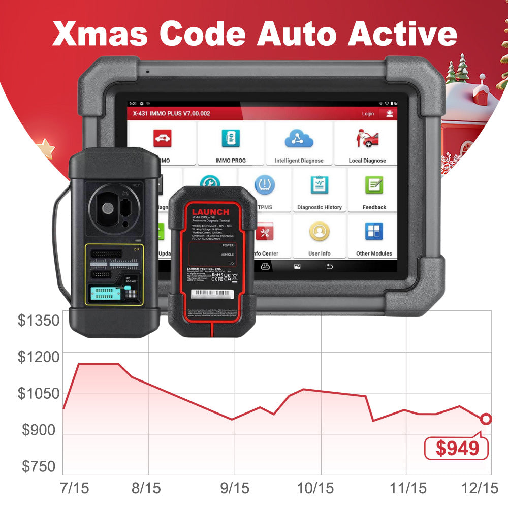 {Beat The 'Zon Prices}LAUNCH® X431 IMMO Plus Key Programmer All-In-One Bi-directional and ECU Coding OBD2 Scanner OE-Level All System Diagnoses