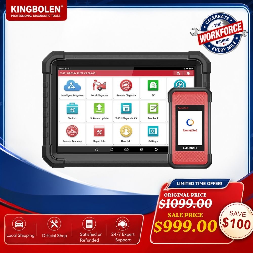 LAUNCH X431 PRO3S+ Elite SmartlinkC 2.0 Car & HD Truck Bi-Directional and ECU Coding Diagnostic Scan Tool with J2534 Coding,Topology Map