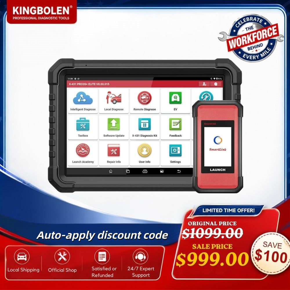 LAUNCH X431 PRO3S+ Elite SmartlinkC 2.0 Car & HD Truck Bi-Directional and ECU Coding Diagnostic Scan Tool with J2534 Coding,Topology Map