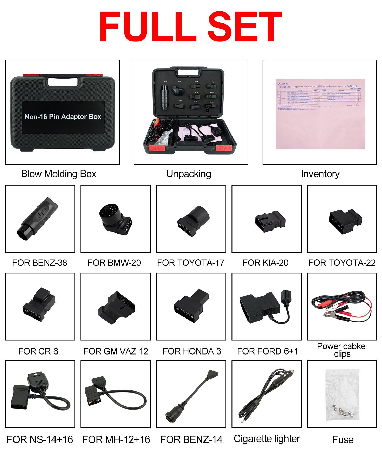 Launch® X431 DBScar Detector Connector OBD2 Adaptors Cable Accessories X431 All Full Connecter Toolbox