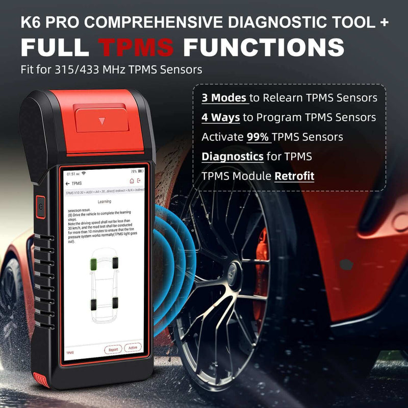 KINGBOLEN® K6 PRO All Systems Battery Tester TPMS Printer Diagnostic Scanner with 2 Years Free update K7 upgrate version