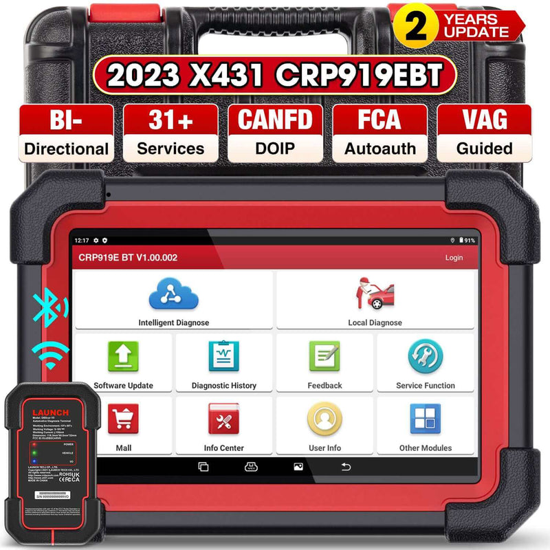LAUNCH® CRP919EBT Wireless CAN-FD OBD2 Sanner with Bi-directional ECU Coding Functions