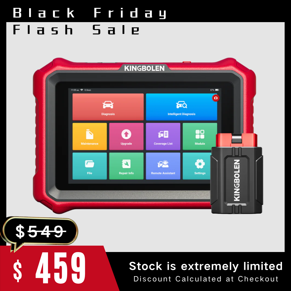 KINGBOLEN K8 PRO OE-LEVEL Car Diagnostic Tool with Lifetime Free Updates, Bluetooth 8" Wireless Scanner, ECU Coding, Bi-Directional, 34+ Reset, CANFD, DOIP, FCA AutoAuth