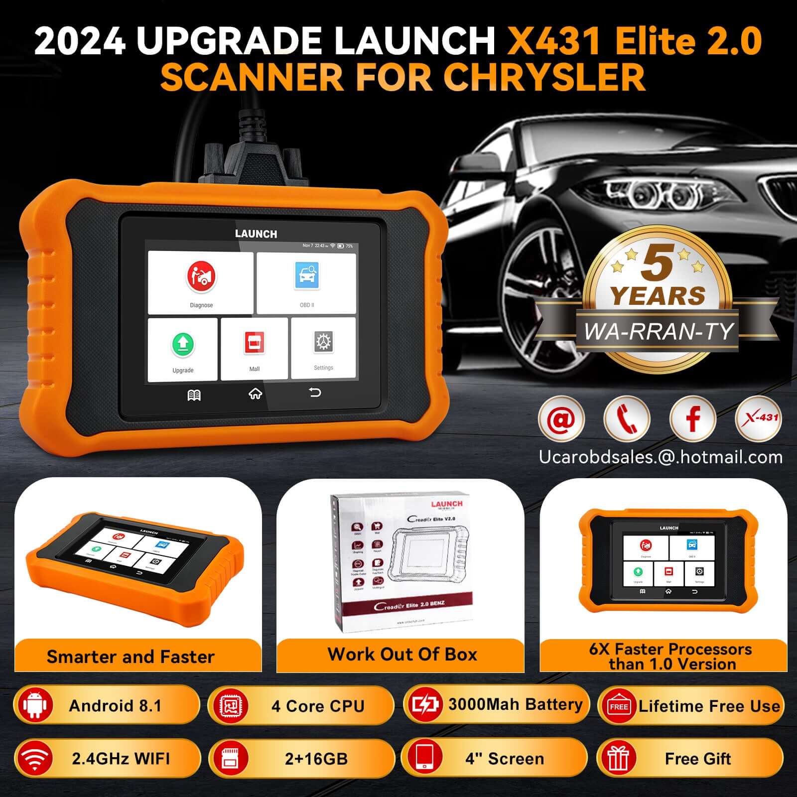 LAUNCH X431 Creader Elite 2.0 - CHRYSLER Diagnostic Tool