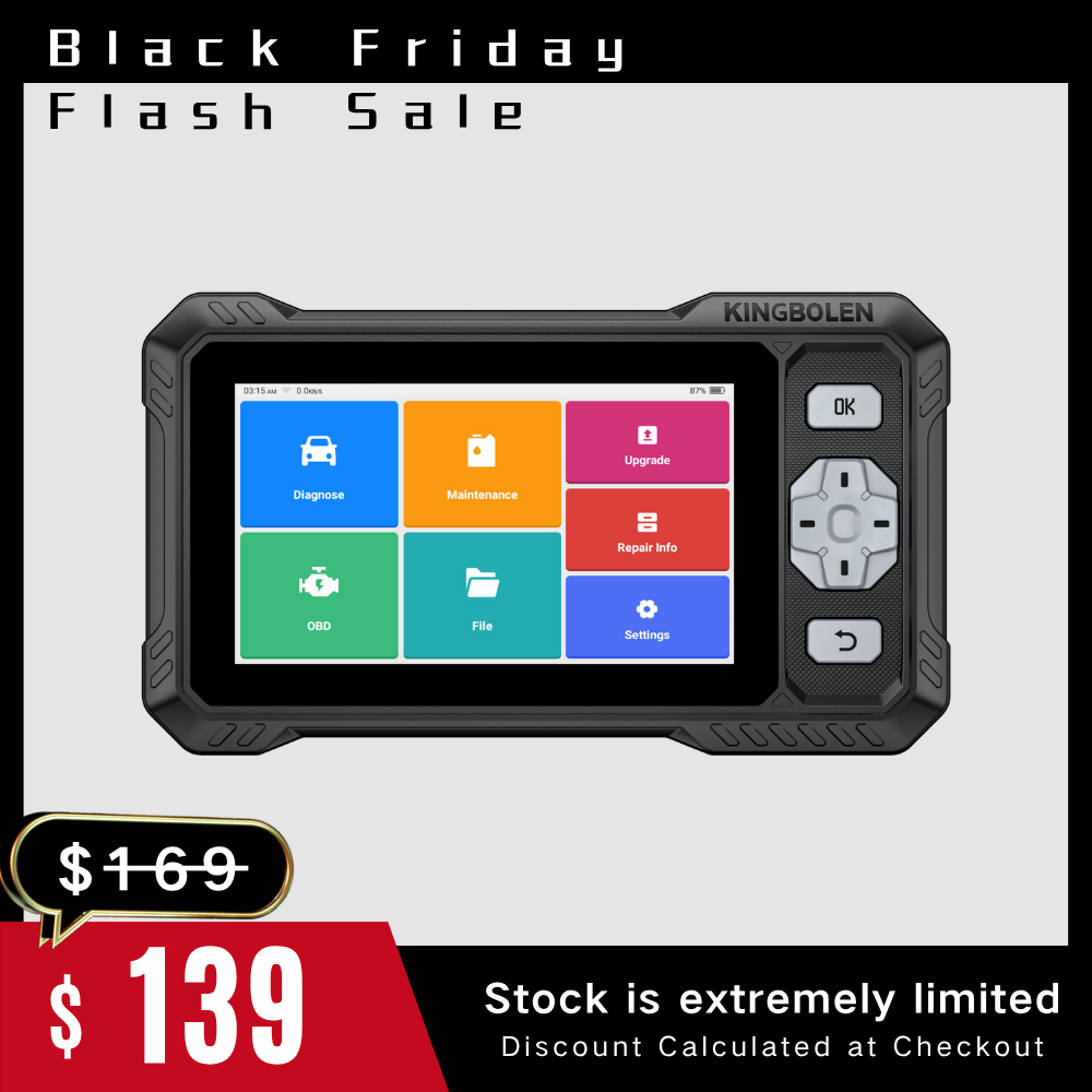 KINGBOLEN S608 Bi-Directional OBD2 Scanner with CAN FD & FCA/SGW Support for Full System Diagnostics and 9 Service Resets, Lifetime Free Update.