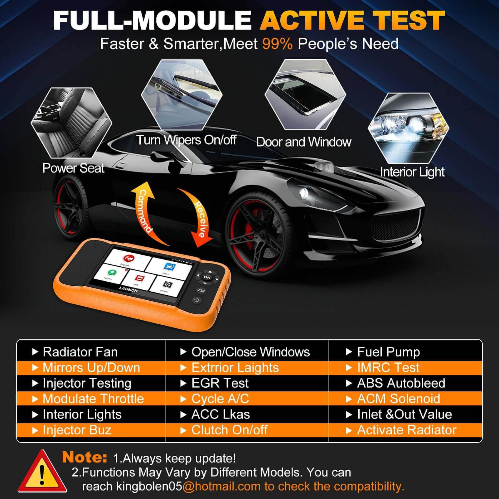 LAUNCH X431 Creader Elite 2.0 Full System Diagnostic Tools OBD2 Scanner Active Test ECU Coding For BMW/Benz/Audi/Ford/GM/Chrysler