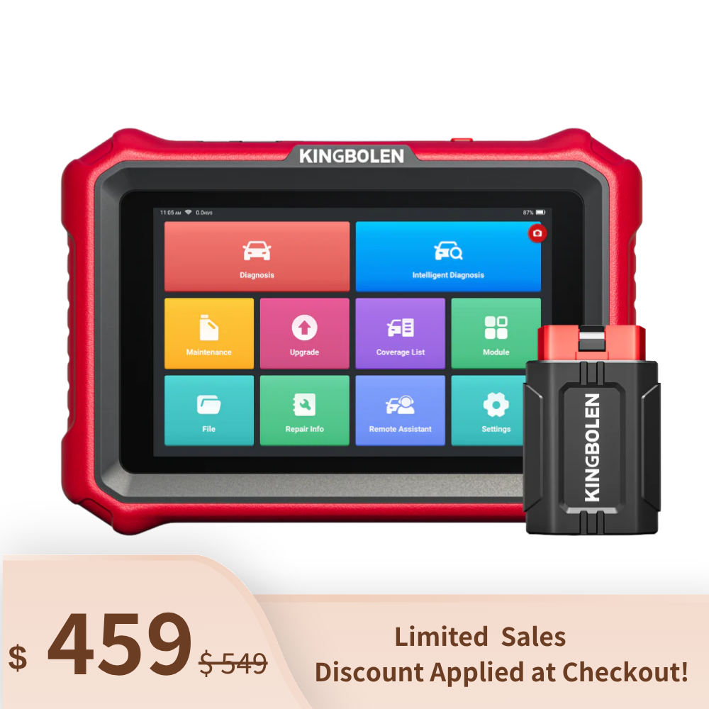 KINGBOLEN K8 PRO OE-LEVEL Car Diagnostic Tool with Lifetime Free Updates, Bluetooth 8" Wireless Scanner, ECU Coding, Bi-Directional, 34+ Reset, CANFD, DOIP, FCA AutoAuth