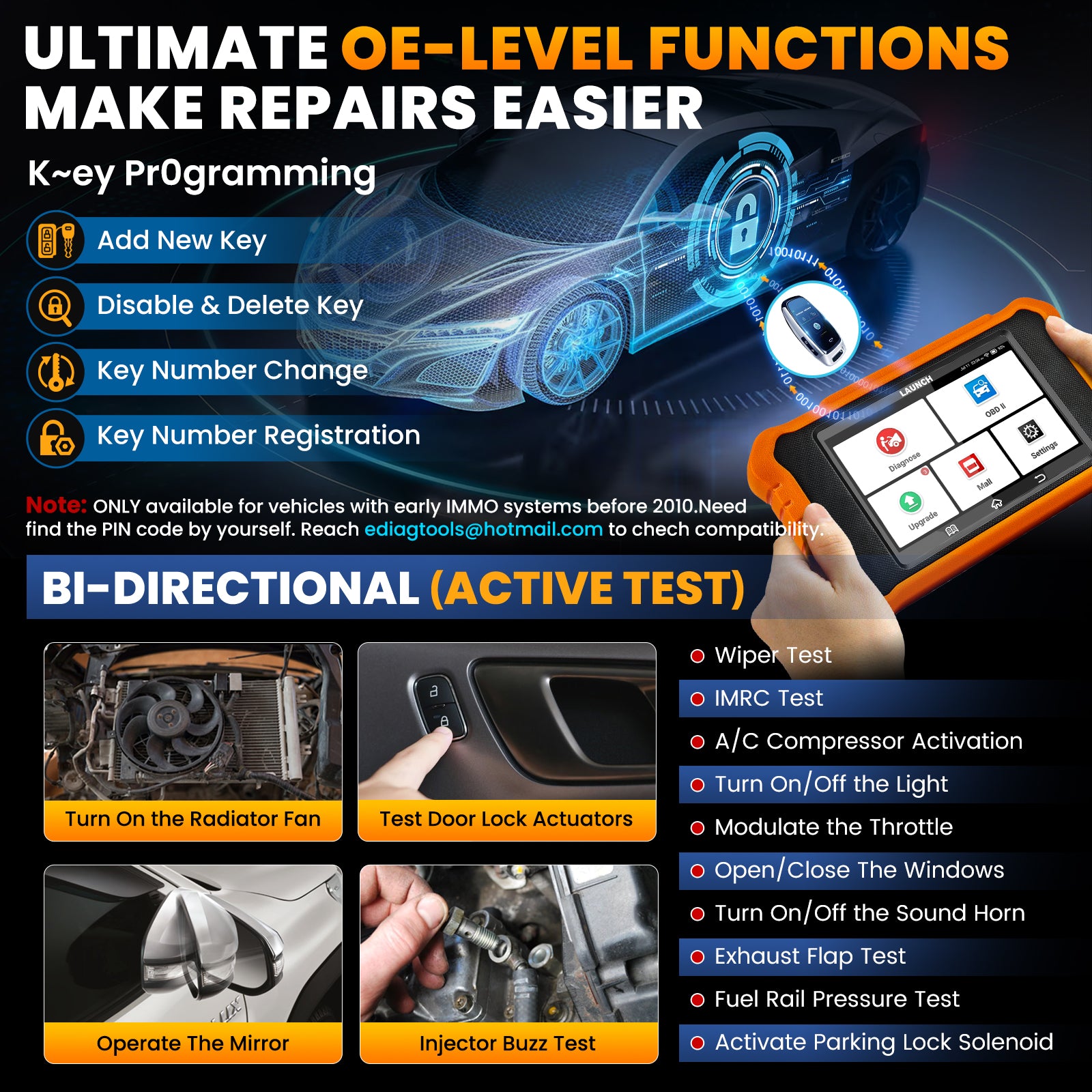 LAUNCH X431 Creader Elite 2.0 for Renault Bi directional Diagnostic Tool  (Support Renault/Dacia)