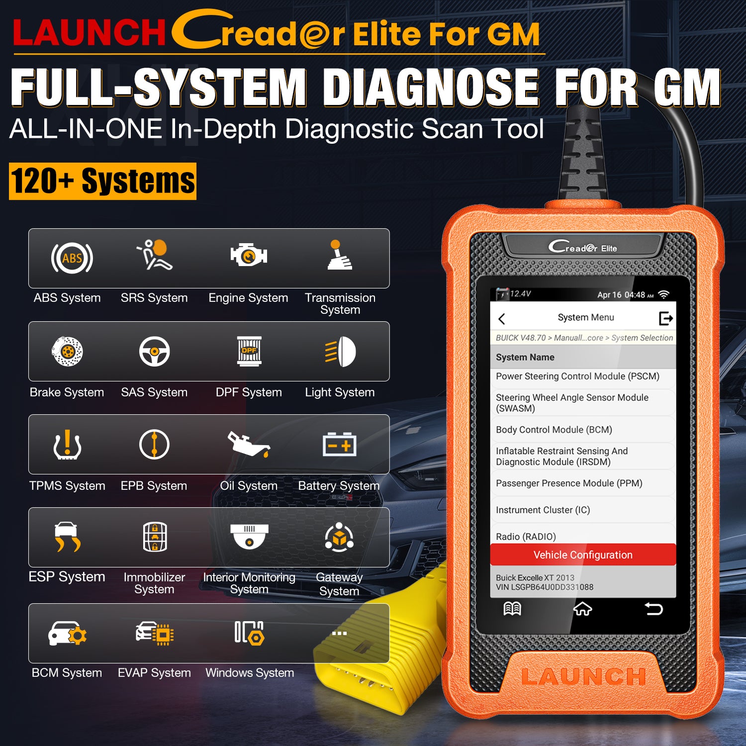 LAUNCH X431 Creader Elite For GM Professional Code Reader Bi directional Diagnostic Tool (Support Buick, Chevrolet, China Chevrolet, Cadillac, SGM, GMC)