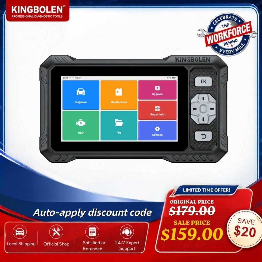 KINGBOLEN S608 Bi-Directional OBD2 Scanner with CAN FD & FCA/SGW Support for Full System Diagnostics and 9 Service Resets, Lifetime Free Update.