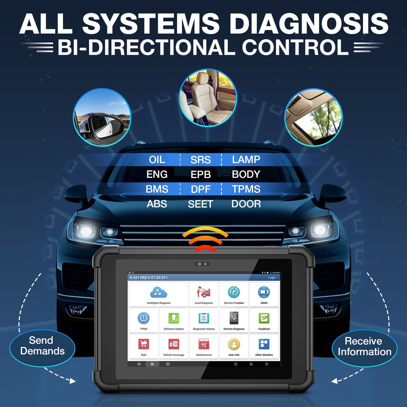 LAUNCH® X431 PAD V Elite Smartlink ECU Online Programming CAN-FD OBD2 Scanner