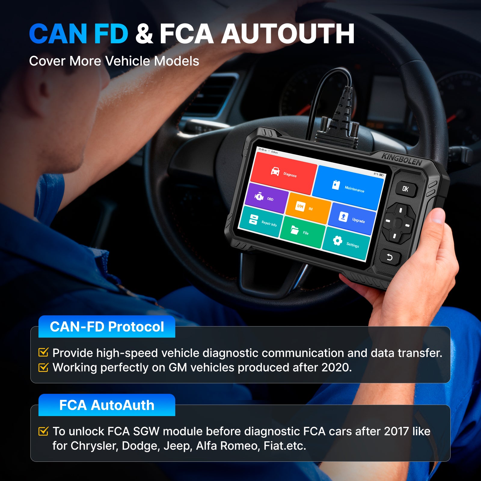 KINGBOLEN EDIAG ELITE Bidirectional OBD2 Scanner – CAN-FD DOIP – Lifetime Free Updates