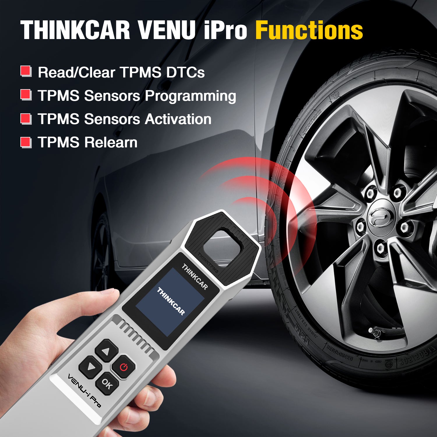 VENU-i Pro TPMS Sensor Tool – Diagnose, Program, Relearn Tire Sensors – Supports Thinkdiag, THINKTOOL, Kingbolen K Series – Enhanced THINKTPMS G2