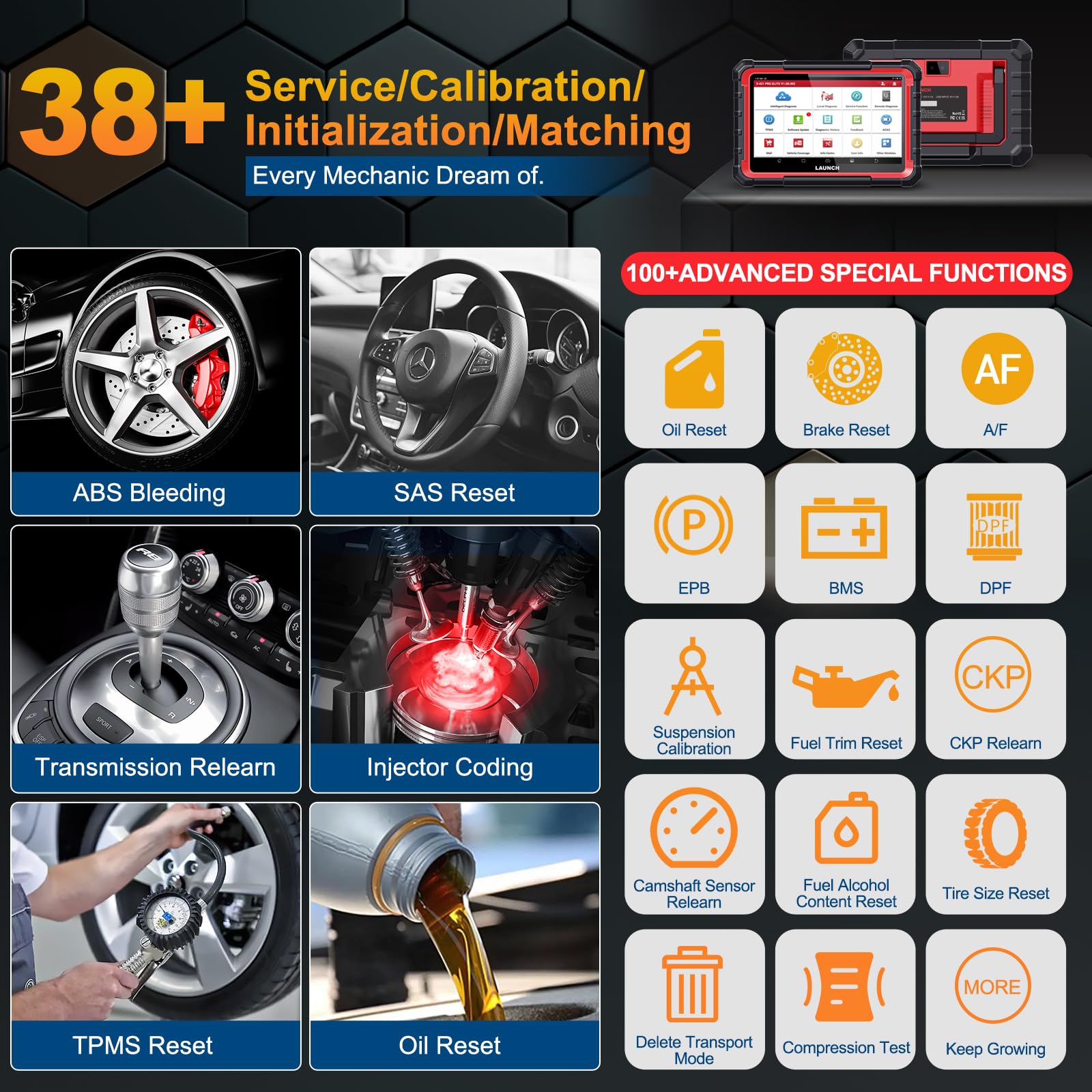 LAUNCH X431 PRO Elite ECU Coding and Bidirectional OBD2 Scanner CAN FD DOIP support