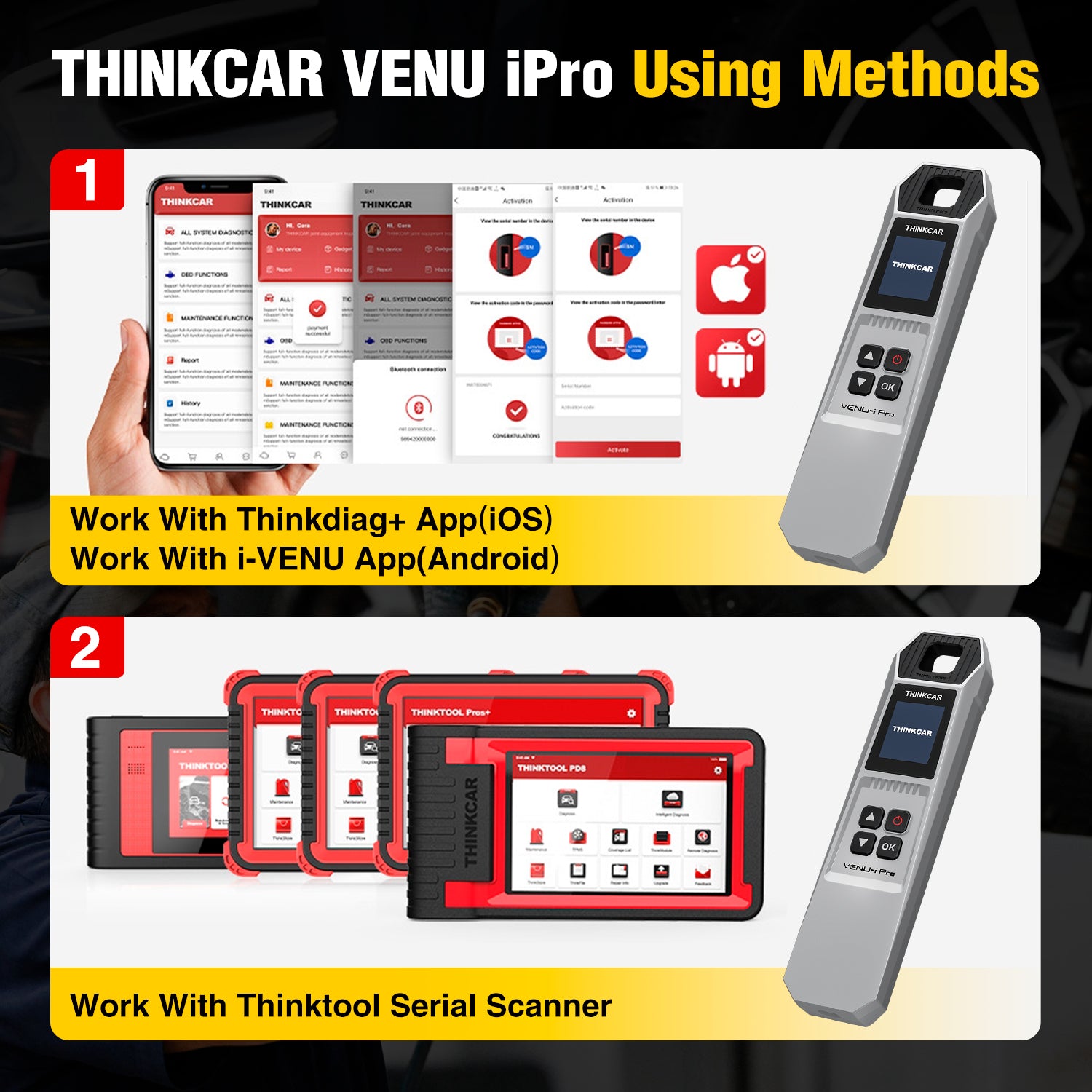 VENU-i Pro TPMS Sensor Tool – Diagnose, Program, Relearn Tire Sensors – Supports Thinkdiag, THINKTOOL, Kingbolen K Series – Enhanced THINKTPMS G2