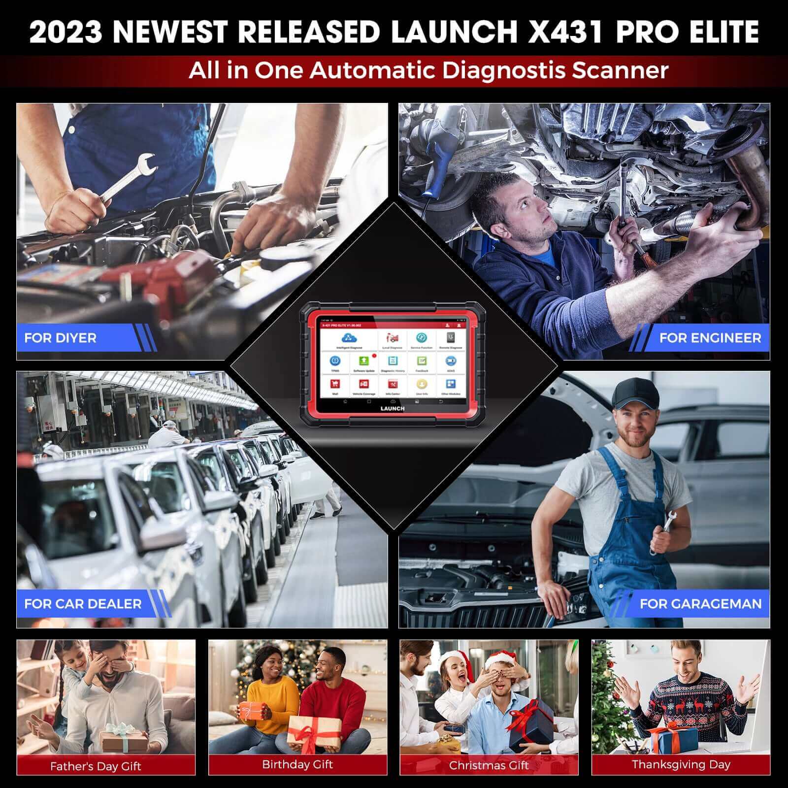 LAUNCH X431 PRO Elite ECU Coding and Bidirectional OBD2 Scanner CAN FD