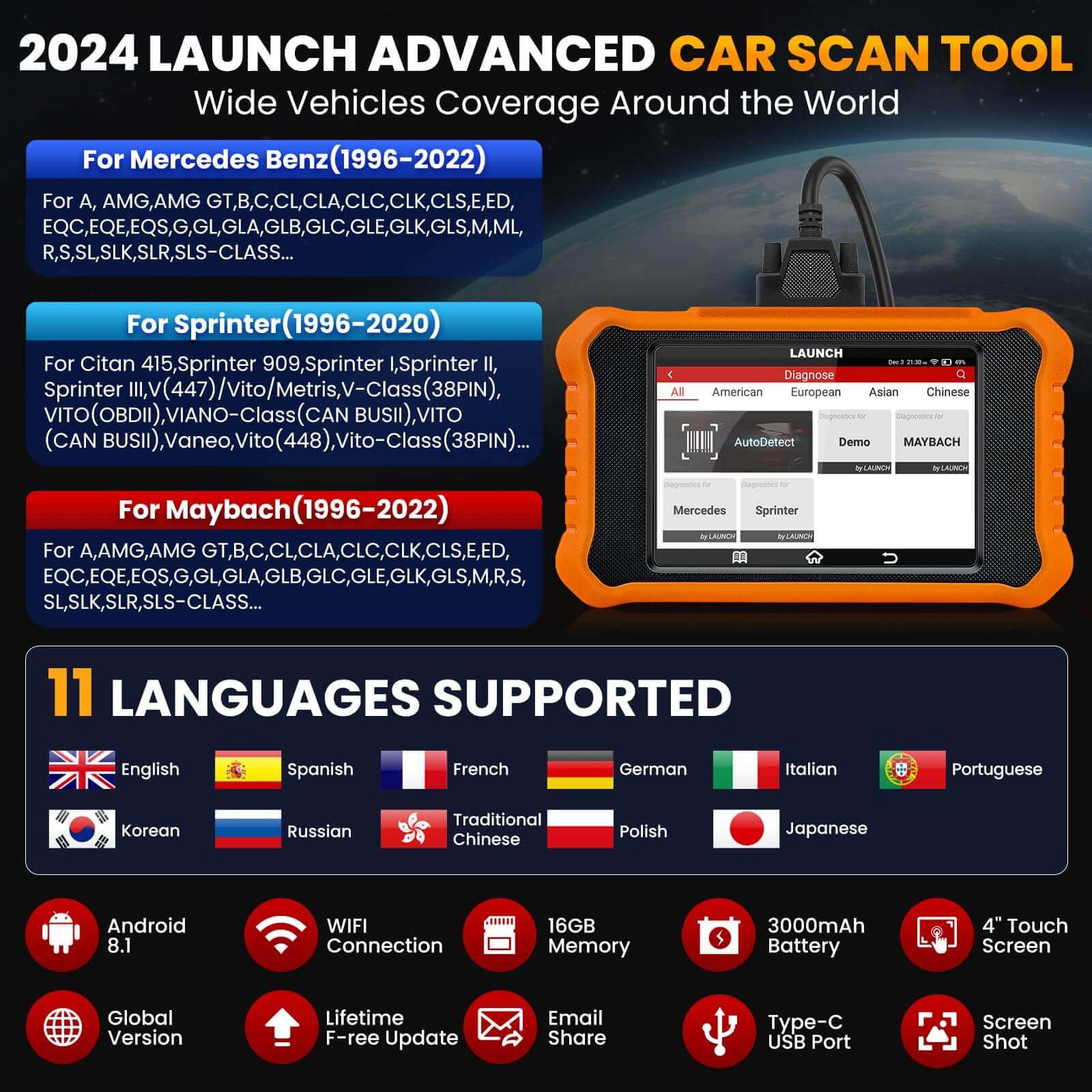 LAUNCH X431 Creader Elite 2.0 - Mercedes-Benz Scanner