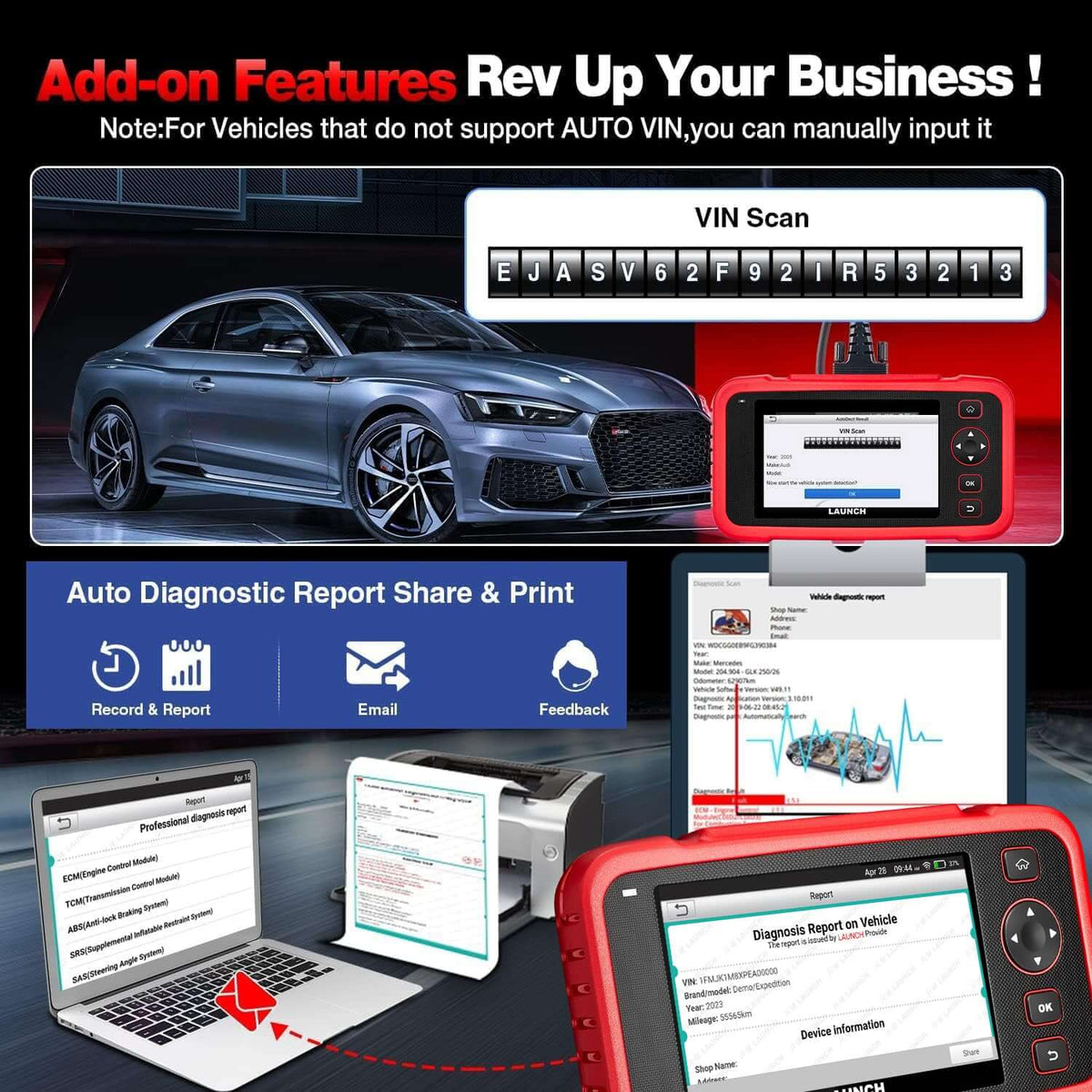 LAUNCH CRP123i V3.0 64GB OBD2 Diagnosegerät Auto Profi kfz Tester 4 System diagnosegerät mit EPB, DPF, Öl, SAS, BMS, ABS-Blutung, Throttle, CAN FD & DoIP, AUTO VIN, Lebenslange Updates
