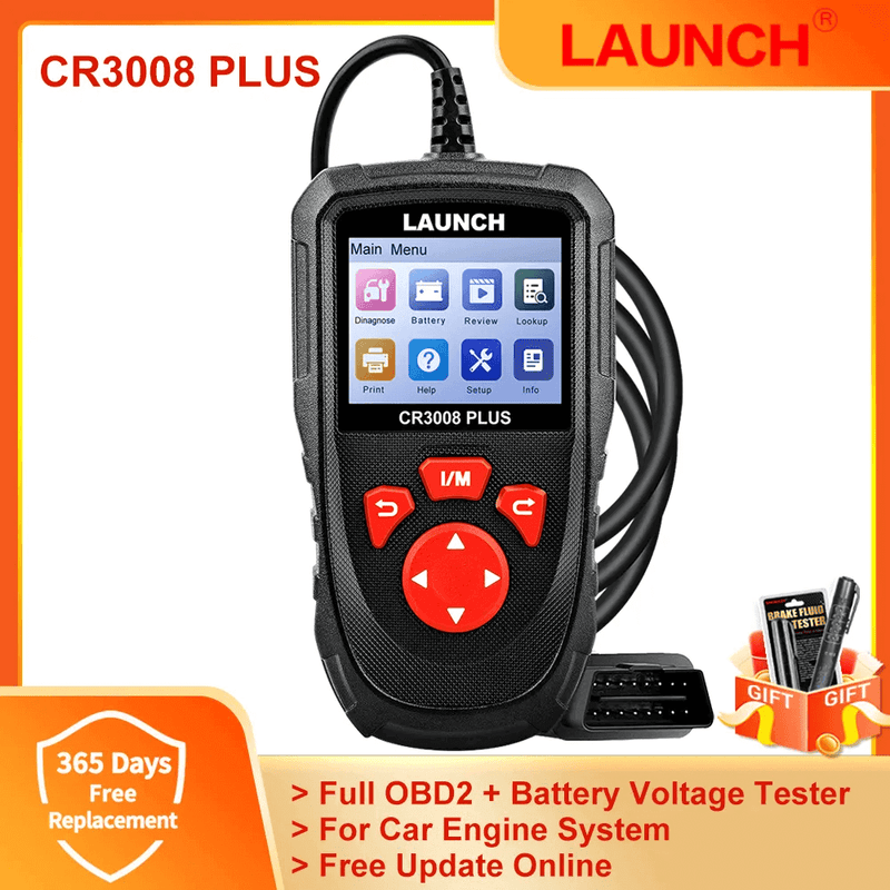 LAUNCH X431 CR3008 OBDII Automotive Scanner OBD2 Code Reader Diagnostic  Tool Check Engine Battery Voltage Free Update pk KW850