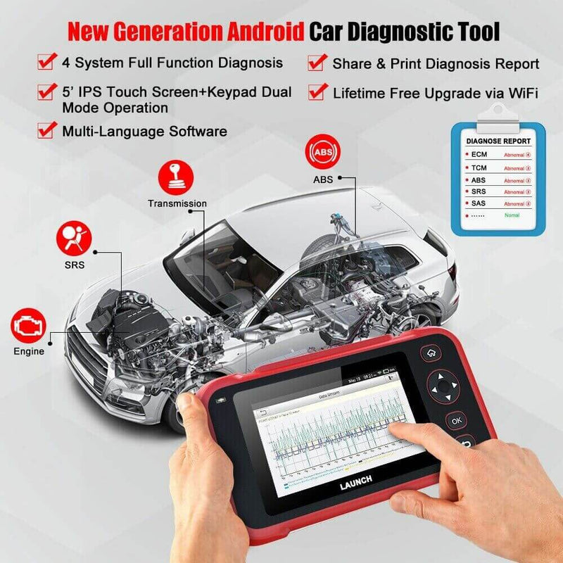 LAUNCH CRP123E V2.0 OBD2 Scanner ABS SRS Code Reader Check Engine Car  Diagnostic