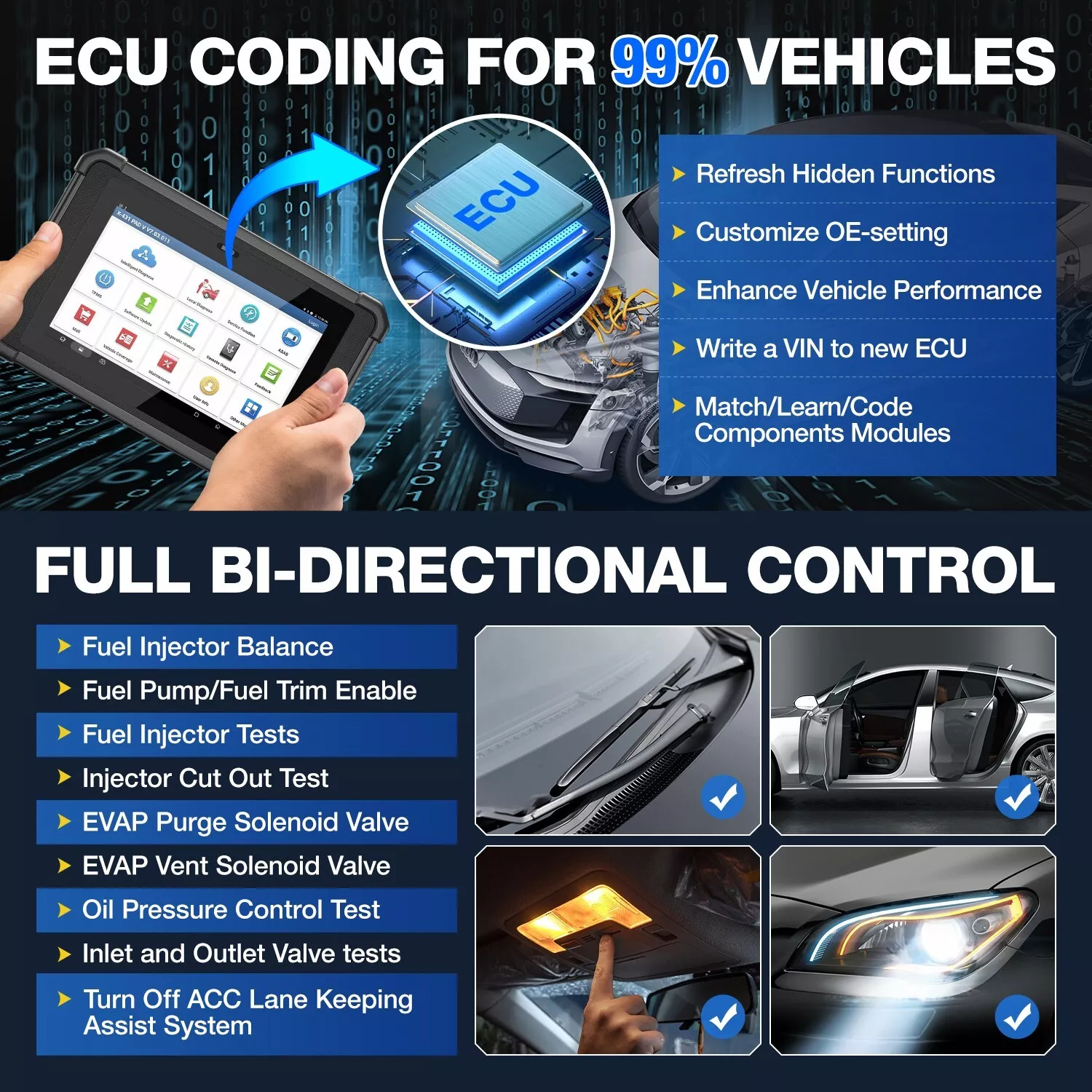 Launch X431 PAD V 2025 – Full System Diagnostic Scanner with Bi-Directional Control, J2534/D-PDU/RP1210, CAN FD & DOIP Support, ECU Coding, Topology Mapping – Compatible with Heavy-Duty Trucks & EVs, 60+ Reset Functions