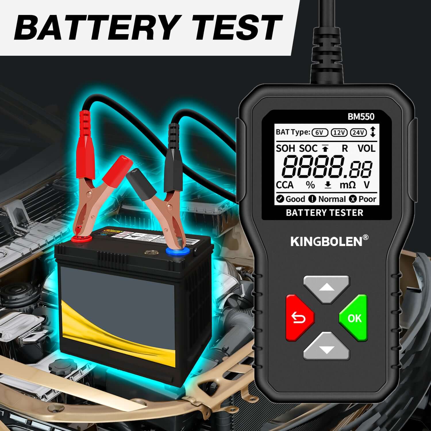 KINGBOLEN® BM550 6V 12V 24V Auto Battery Tester