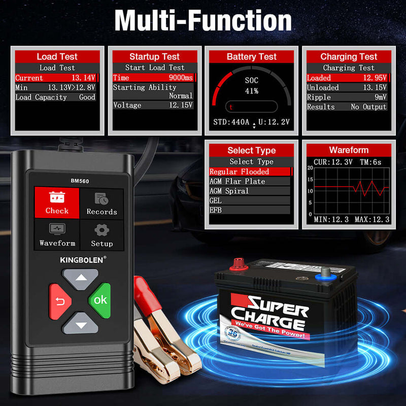 KINGBOLEN BM560 Battery Tester has more functions