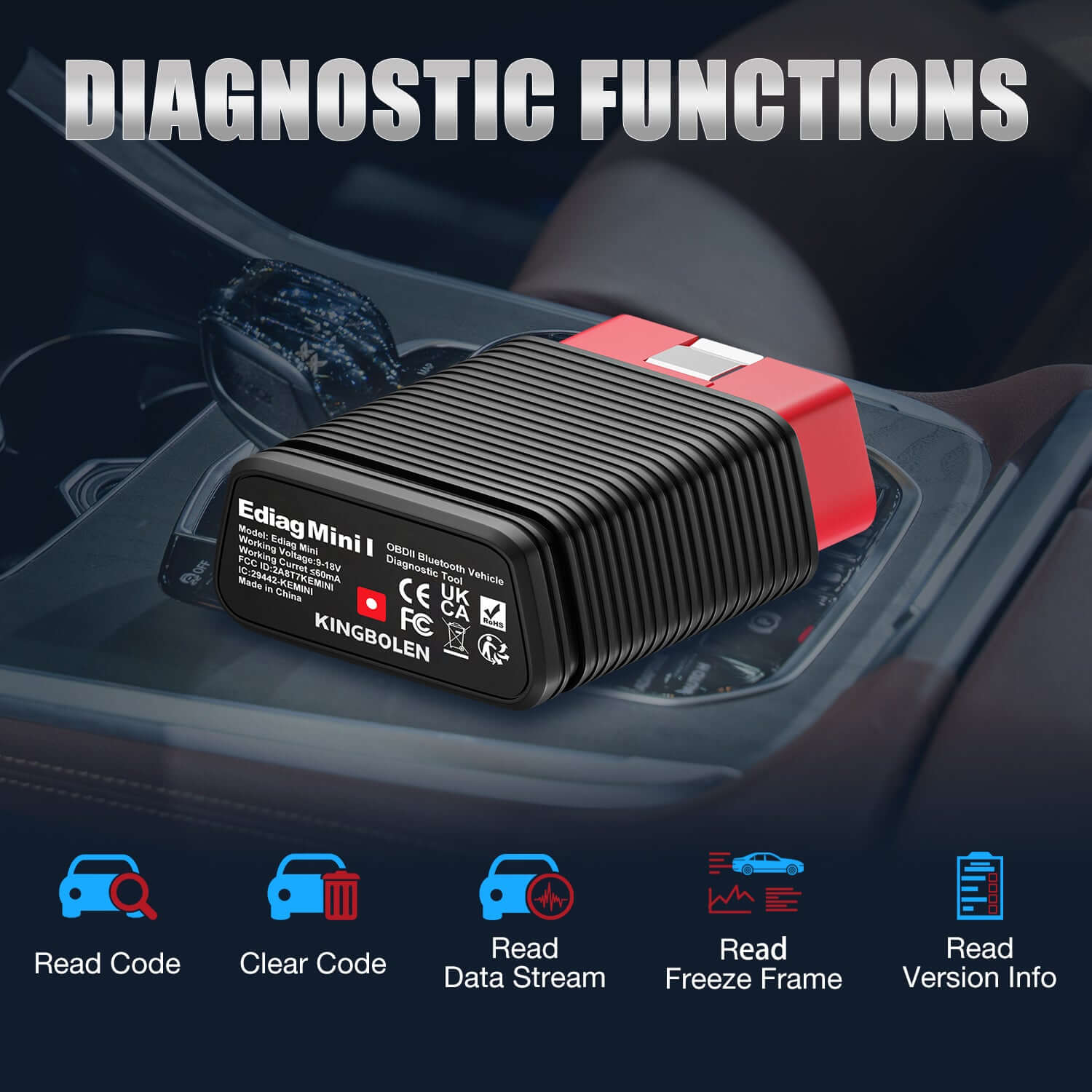 KINGBOLEN Ediag All Systems Obd2 Scanner Bluetooth, UK