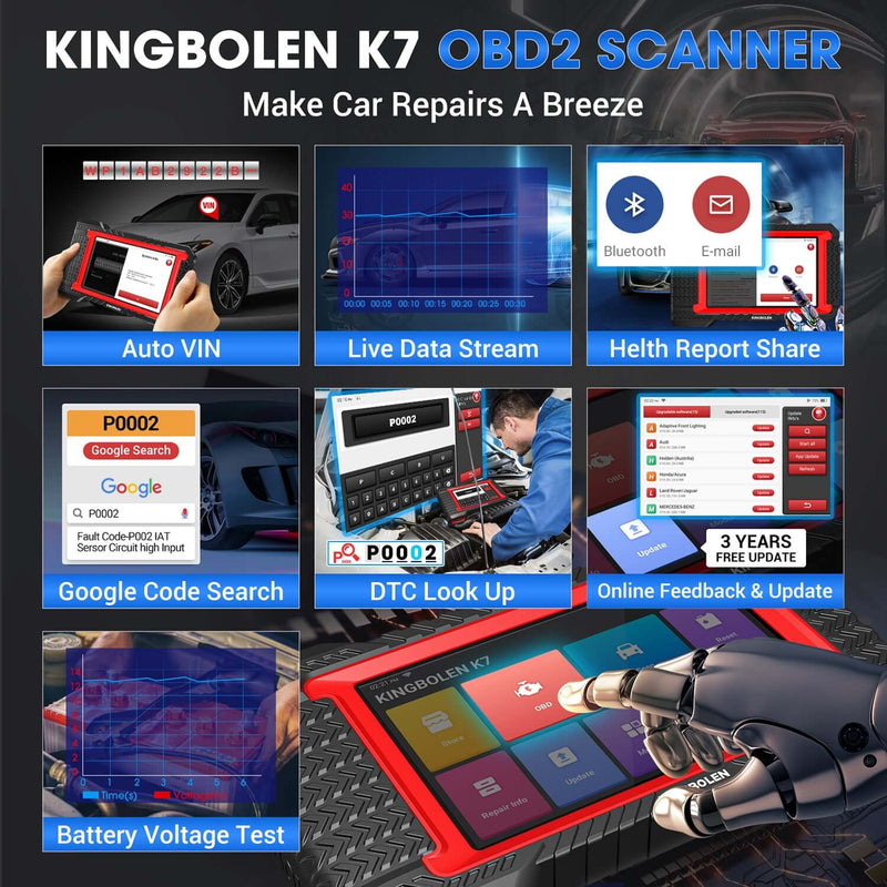  KINGBOLEN S800 OBD2 Scan Tool,ECM/at/ABS/SRS Scanner with 15  Reset,AutoVIN Car Diagnostic Tools ABS Bleed Oil SAS IMMO TPMS BMS AFS  Gearbox Service,Automotive Engine Code Reader Lifetime Free Update :  Automotive