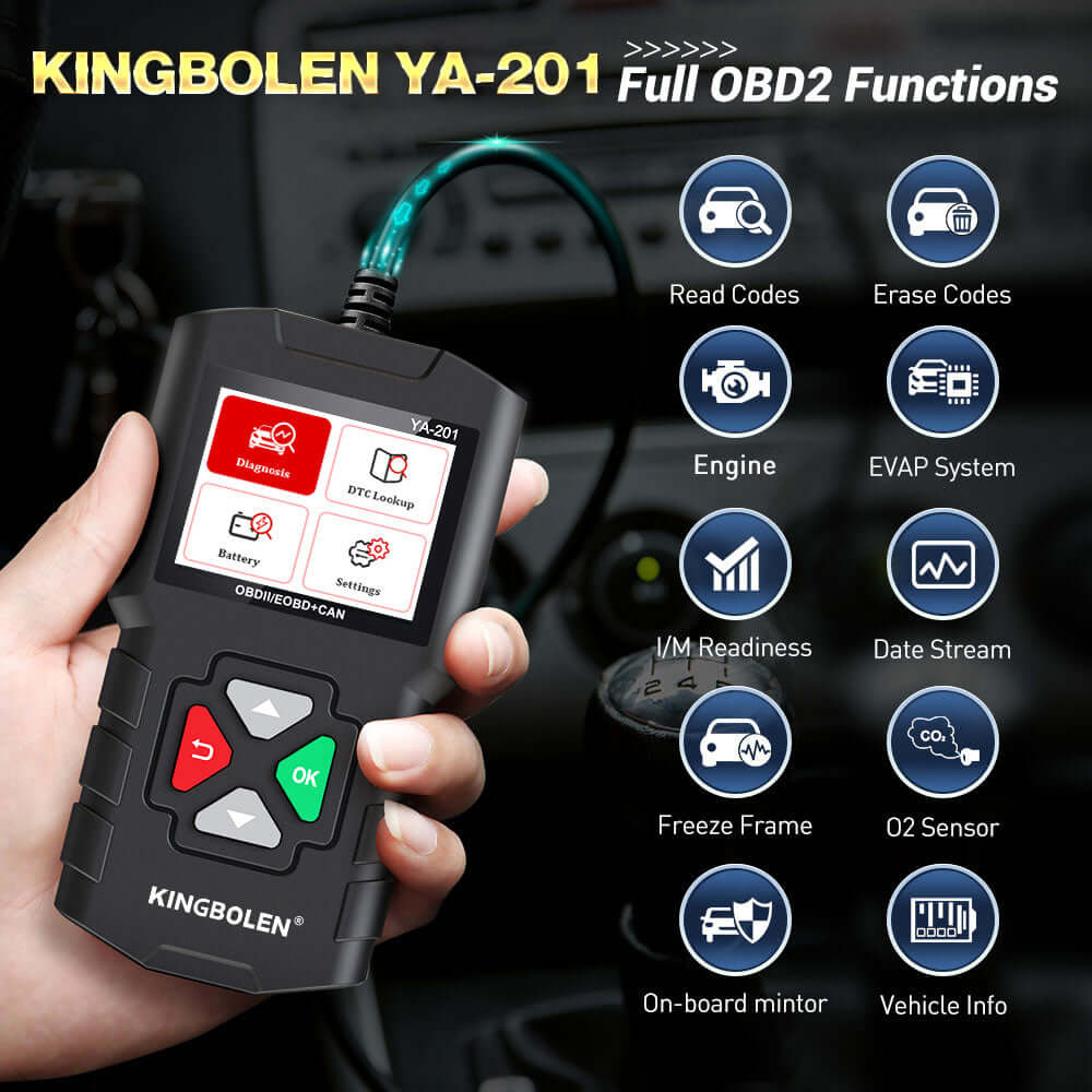 KINGBOLEN YA201 Enhanced OBD2 Scanner with Full OBD2 Functions 