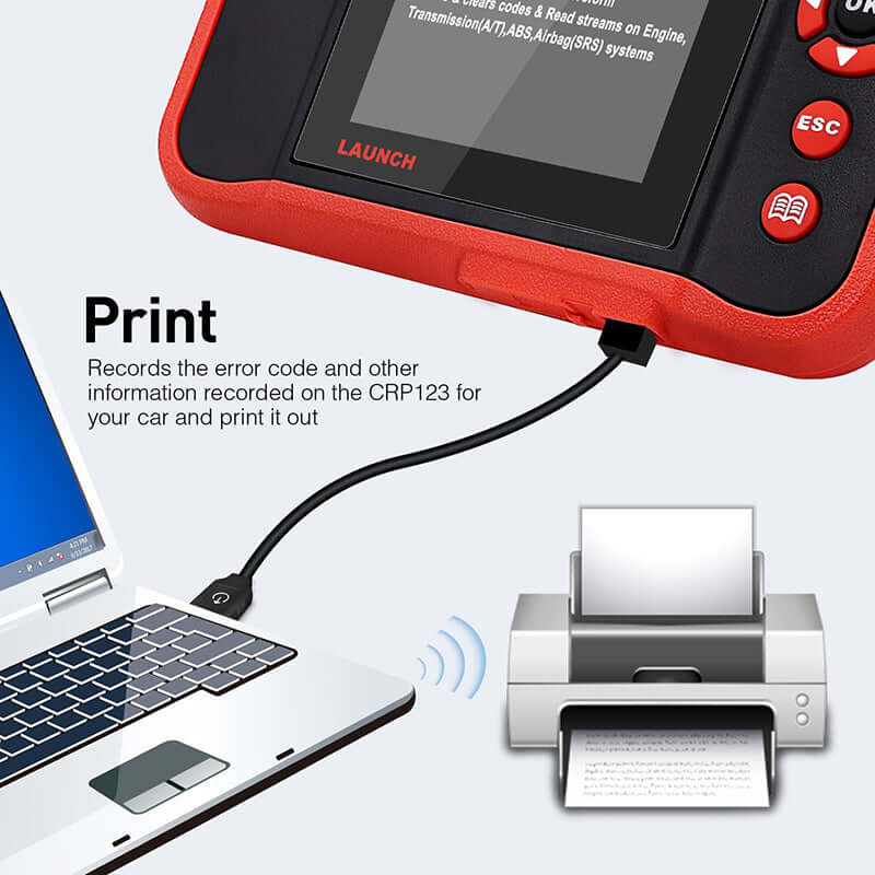 LAUNCH Creader CRP123 ENG/ABS/SRS/AT Scanner,supports print