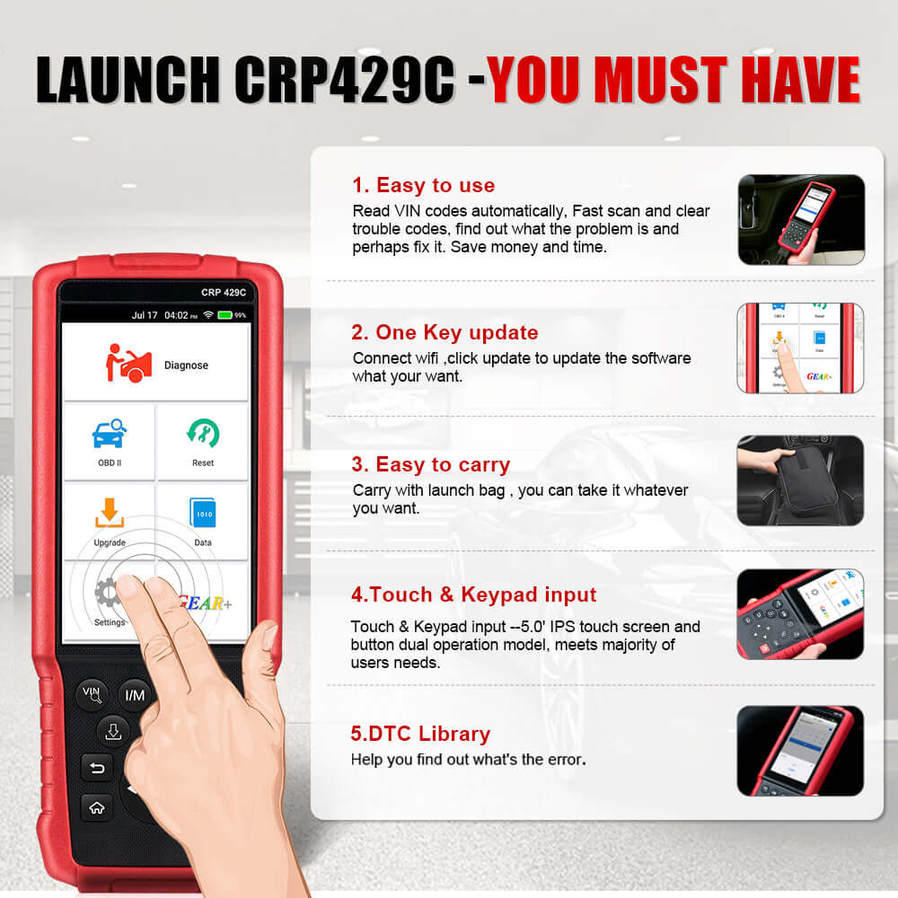 LAUNCH CRP429C OBD2 Scanner for 4 Systems with 15 Special Functions