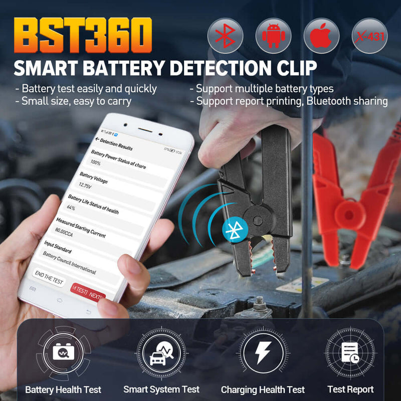 LAUNCH BST360 6V 12V Bluetooth Battery Tester,for android and ios