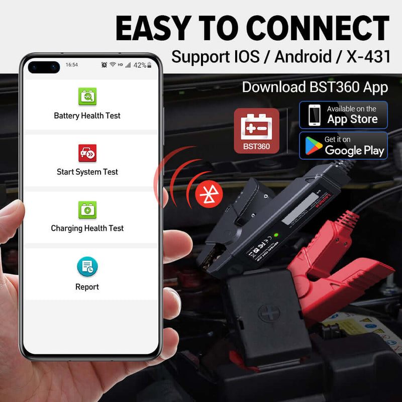 LAUNCH BST360 6V 12V Bluetooth Battery Tester, easy to connect