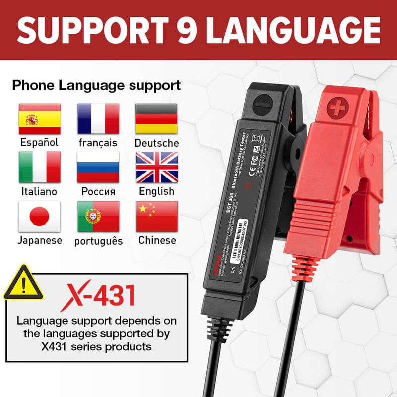LAUNCH BST360 6V 12V Bluetooth Battery Tester, support 9 language