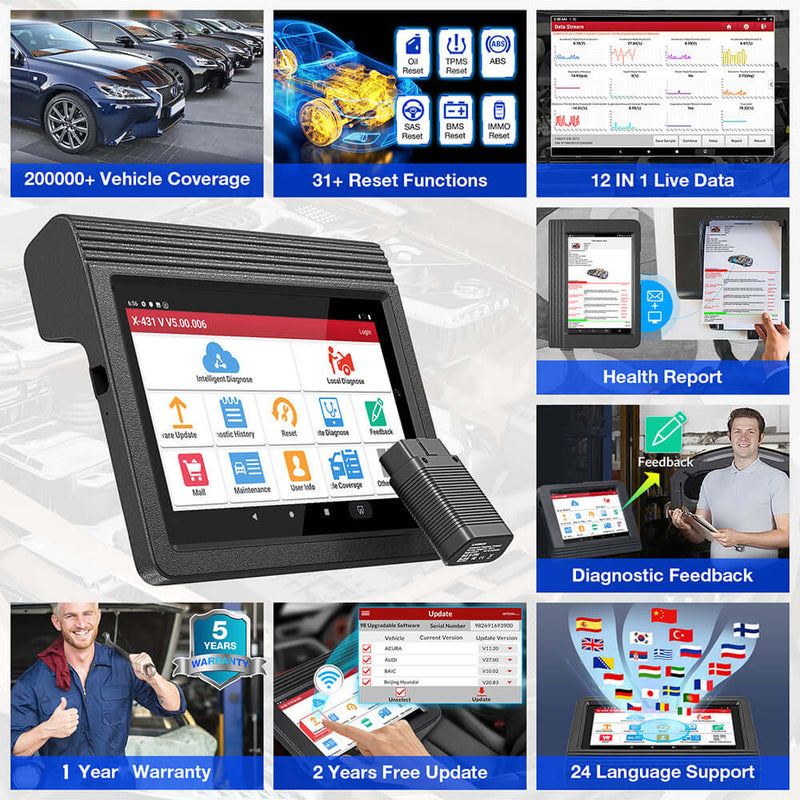2021 Launch X431 V V5.0 8inch Tablet Wifi/Bluetooth Full System Diagnostic  Tool 2 Years