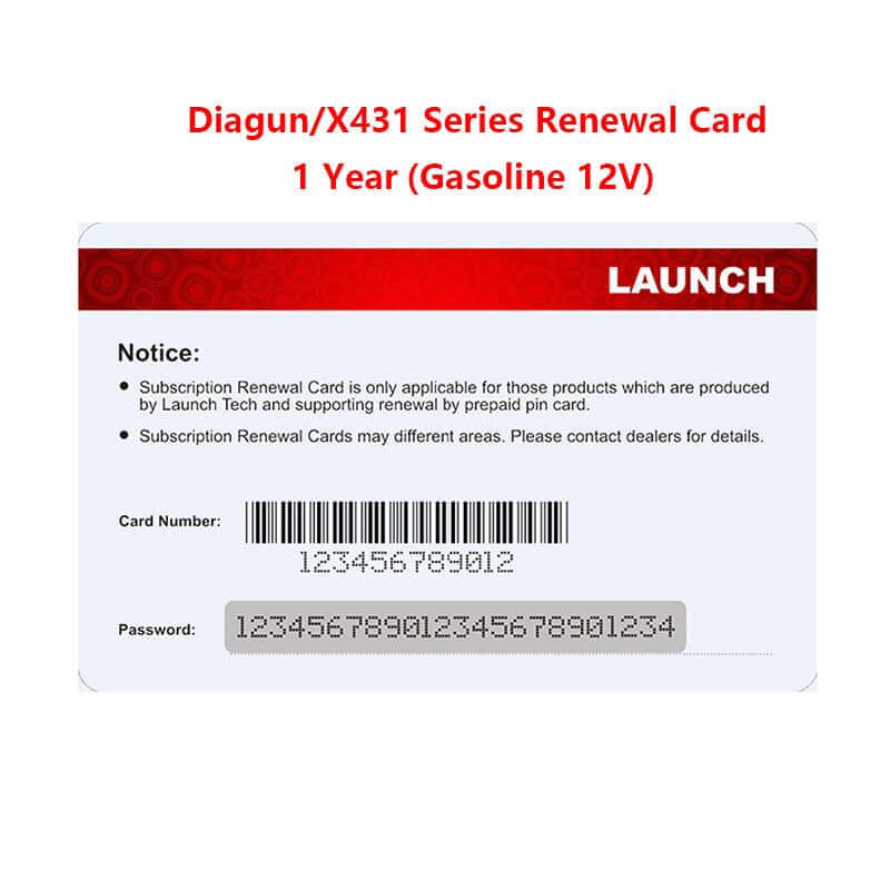 LAUNCH® Scan Tool Renewal Card for LAUNCH X431 Series or Diagun