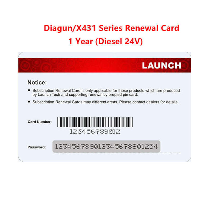 LAUNCH Renewal Card for Some LAUNCH X431 Series OBD2 Scanner