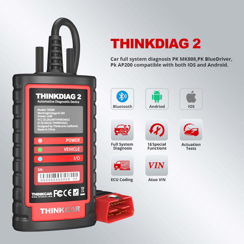 THINKCAR ThinkDiag 2 All Systems OBD2 Scanner With CAN-FD Protocol