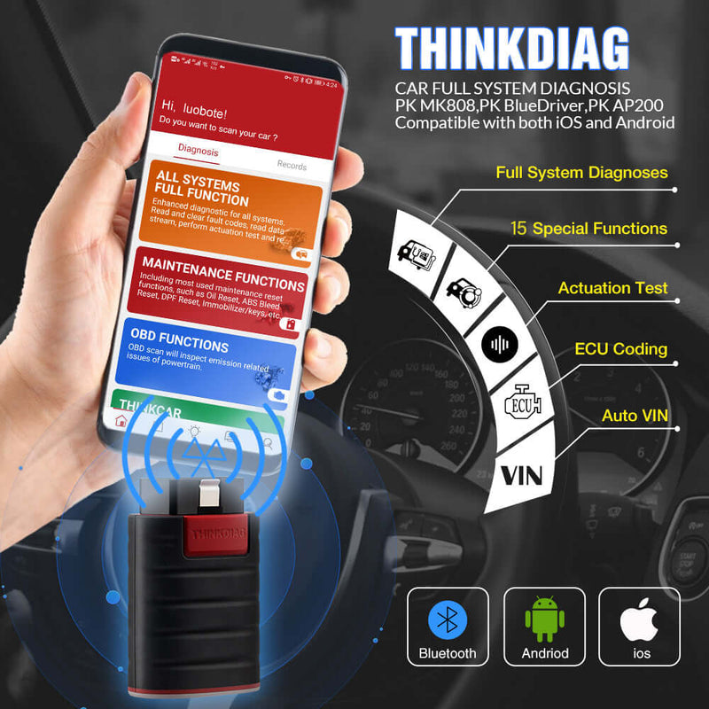 Thinkcar Thinkdiag Mini Bluetooth OBD2 Scanner, Full System
